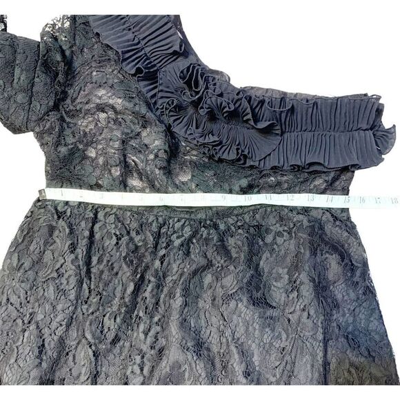 Givenchy Black Lace One Shoulder Long Sleeve Formal Dress Women’s Size 40 Medium - Picture 11 of 12